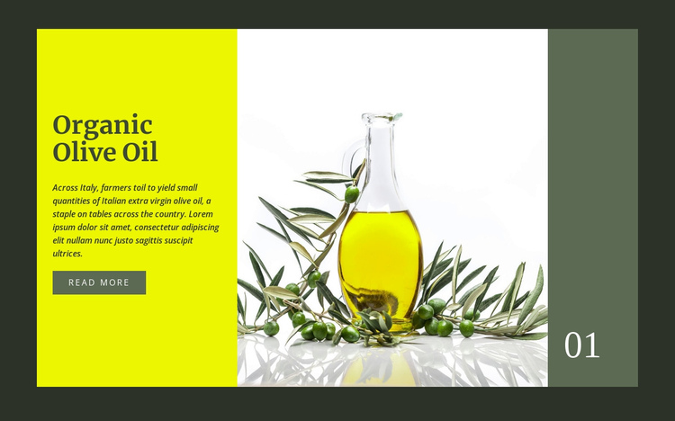 Organic olive oil One Page Template