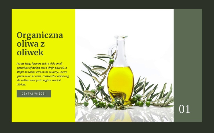 Organiczna oliwa z oliwek Szablon witryny sieci Web
