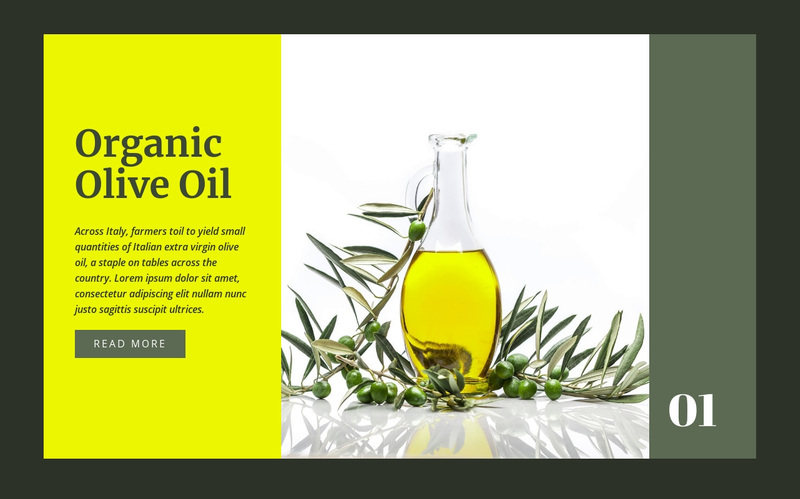Organic olive oil Web Page Design
