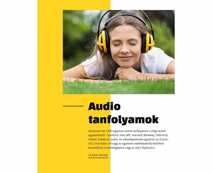 Oktatási audio tanfolyamok és programok Weboldal sablon