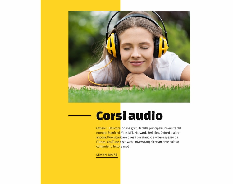 Corsi e programmi audio educativi Costruttore di siti web HTML