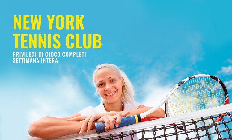 Club di tennis sportivo Mockup del sito web