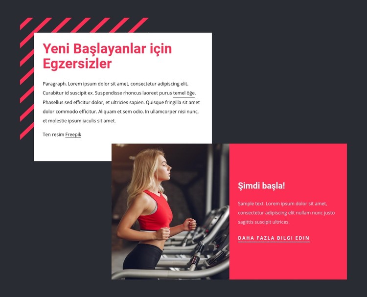 Yeni başlayanlar için egzersizler CSS Şablonu