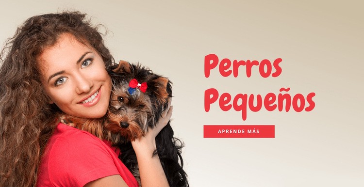 Perros pequeños para familias Maqueta de sitio web