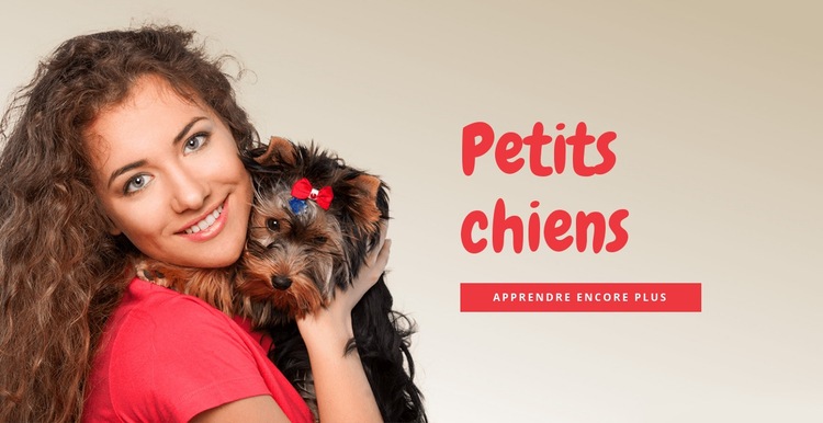 Petits chiens pour les familles Maquette de site Web