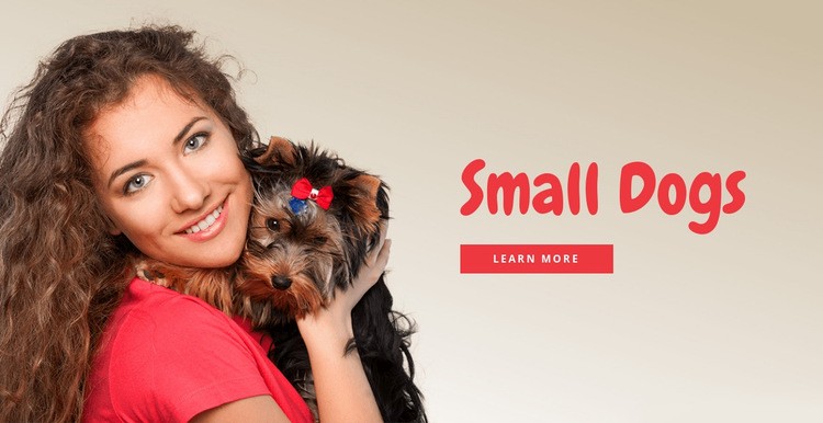 Små hundar för familjer Html webbplatsbyggare