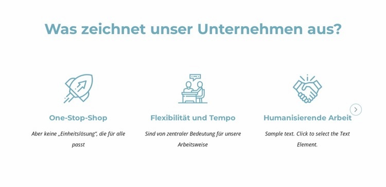 Was unser Unternehmen auszeichnet Eine Seitenvorlage