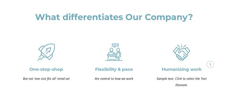 What differentiates our company Homepage Design