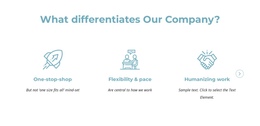 Awesome One Page Template For What Differentiates Our Company