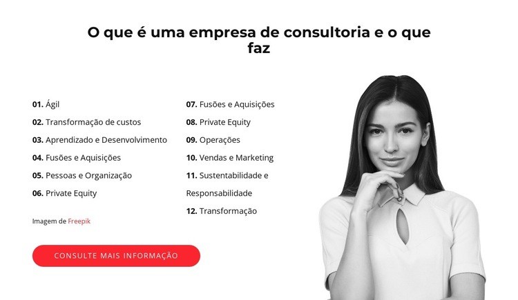 a sua se transformando Maquete do site