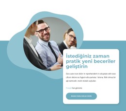 İstediğiniz Zaman Pratik Beceriler Geliştirin Ücretsiz CSS Web Sitesi Şablonu