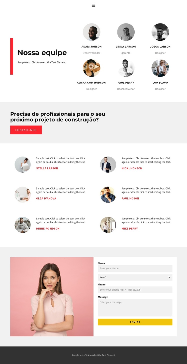 Experimente você mesmo Modelo de site