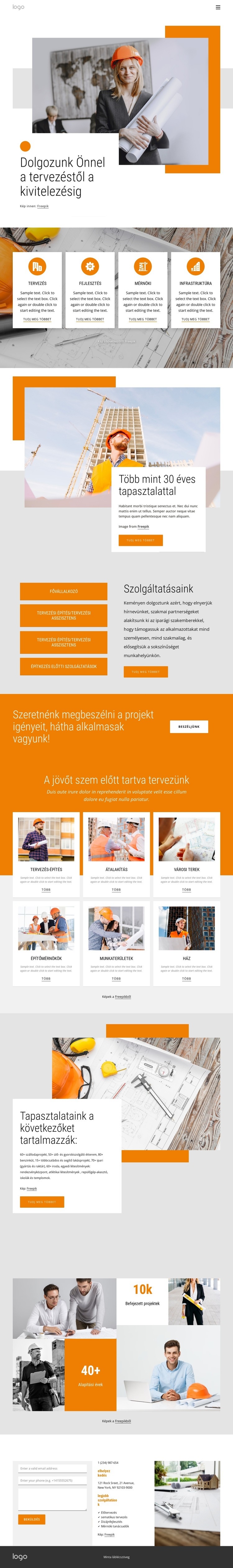 A tervezéstől a kivitelezésig Weboldal sablon