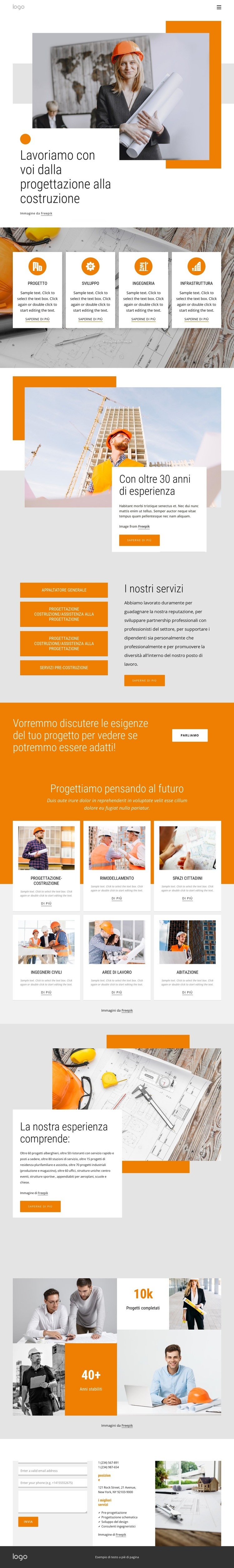 Dalla progettazione alla costruzione Mockup del sito web