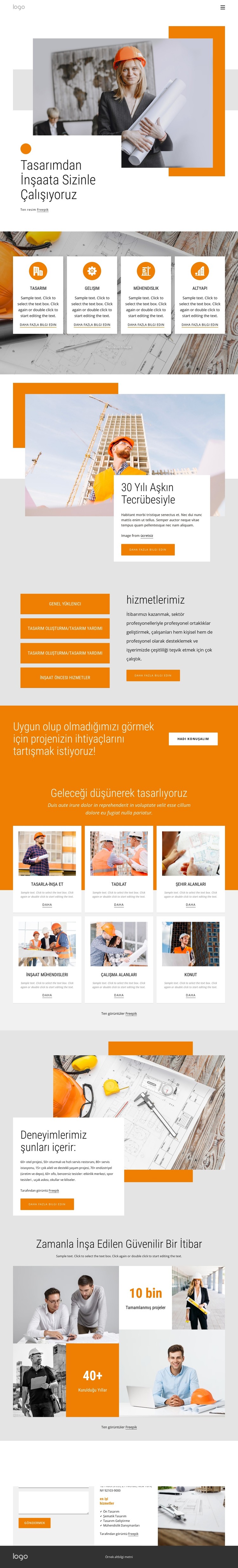 Tasarımdan inşaata HTML Şablonu