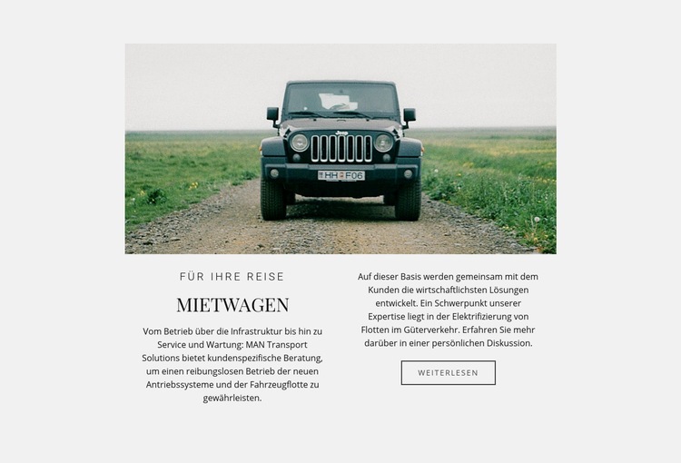 Autovermietung Website Builder-Vorlagen