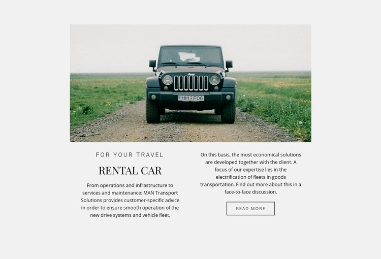 Car rental services  Elementor Template Alternative