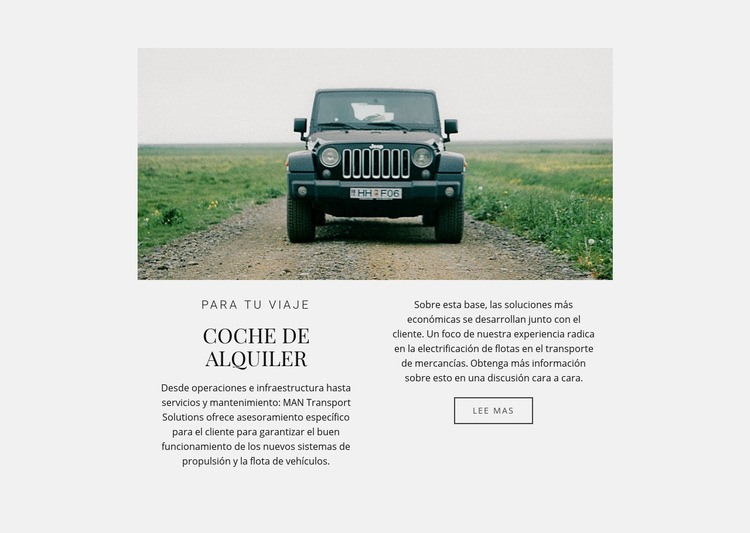 Servicios de alquiler de coches Diseño de páginas web