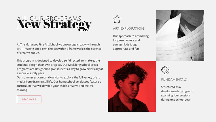 About our programs Homepage Design