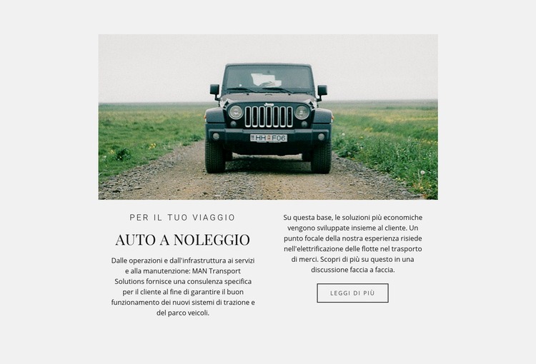 Servizi di autonoleggio Progettazione di siti web