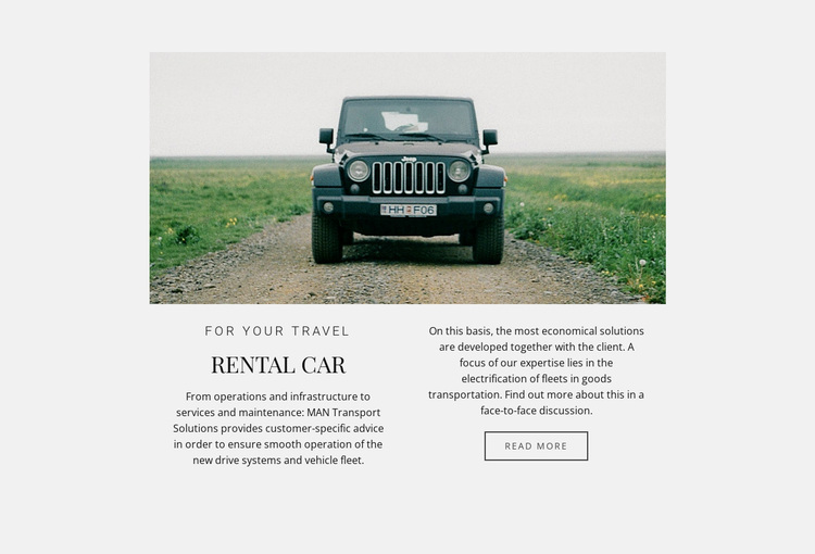 Car rental services  Joomla Page Builder