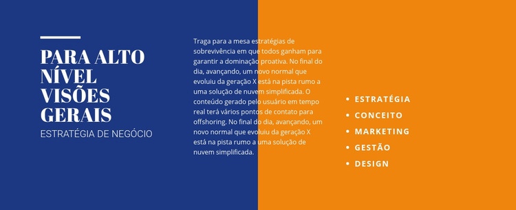 Título e texto no fundo Design do site