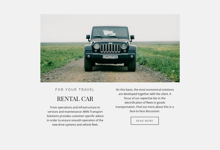 Car rental services  Website Builder Software