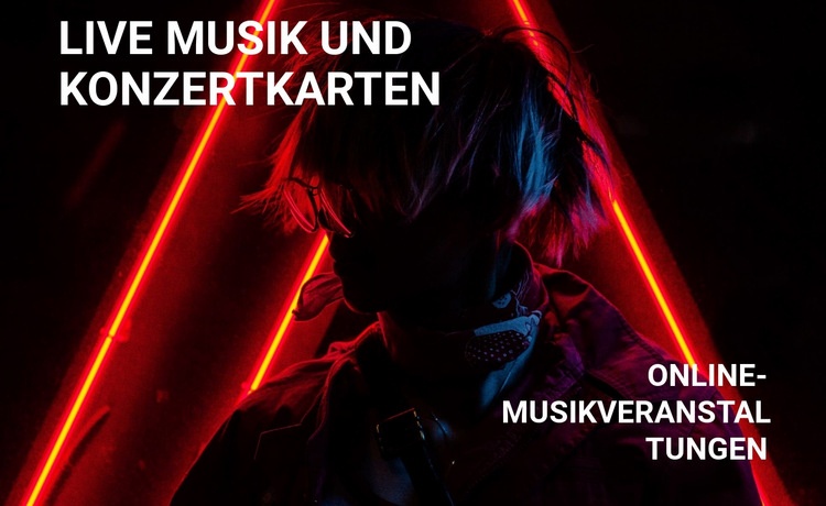 Ich habe Musik- und Konzertkarten HTML5-Vorlage