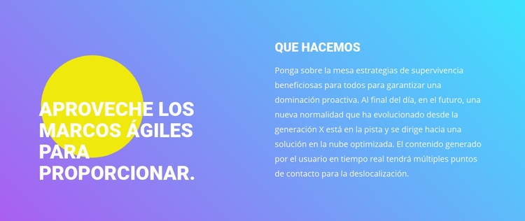 Forma, texto en degradado Plantilla HTML5