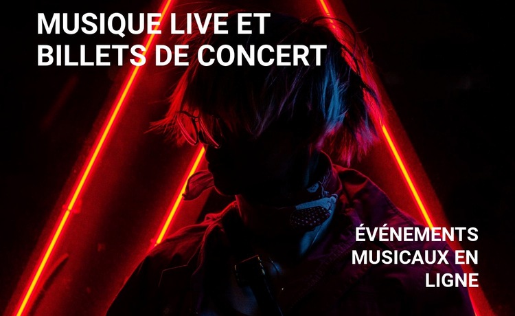 musique live et billets de concert Conception de site Web