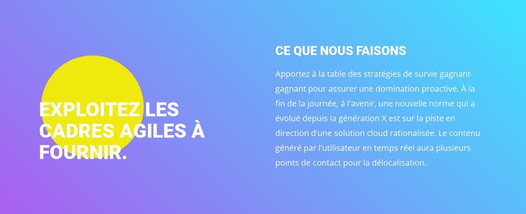 Forme, texte sur dégradé Conception de site Web