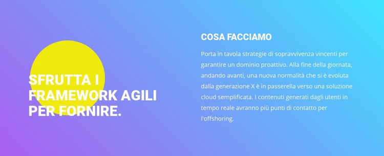 Forma, testo su gradiente Mockup del sito web