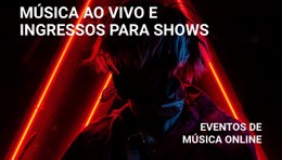 Construtor De Sites Pronto Para Usar Para Vivo Música E Ingressos Para Shows