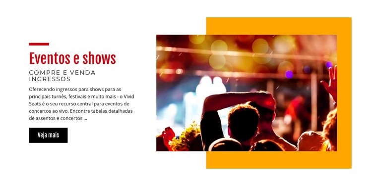 Eventos musicais e concertos Design do site