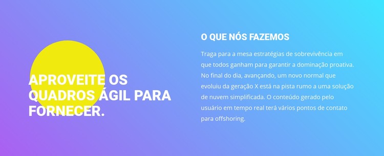 Forma, texto em gradiente Template CSS