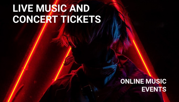 Har musik och konsertbiljetter Html webbplatsbyggare