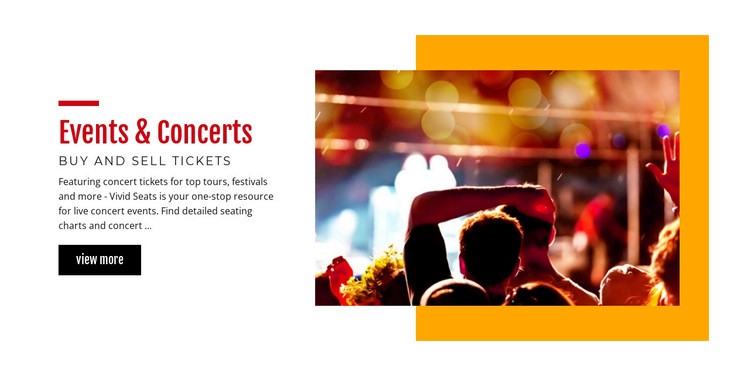 Musikhändelser och konserter Html webbplatsbyggare