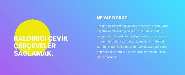 Şekil, gradyan üzerinde metin Html Web Sitesi Oluşturucu