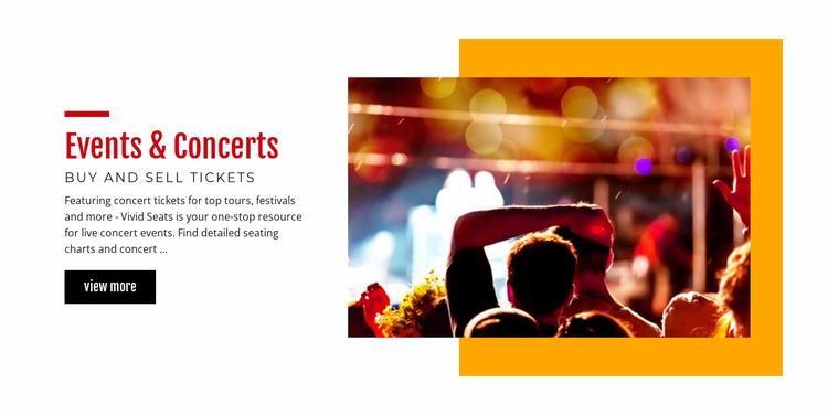 Music events and concerts Landing Page