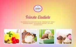 Feinste Eisdiele – Benutzerfreundliche Einseitenvorlage