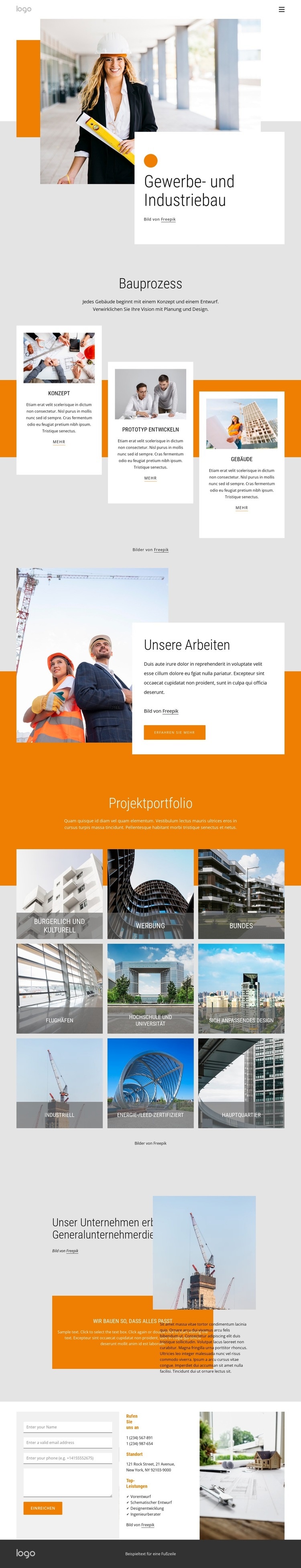 Gewerbe- und Industriebau HTML Website Builder