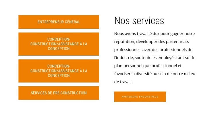 Texte, bouton et répétiteur de grille Modèles de constructeur de sites Web