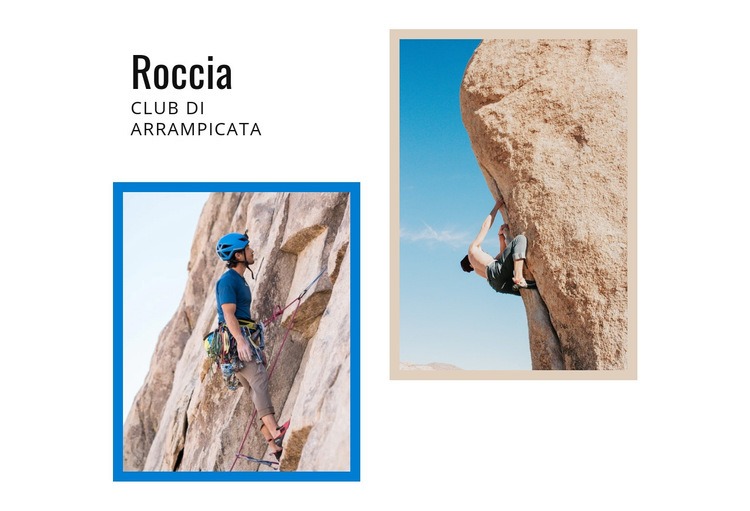 Club di arrampicata su roccia Mockup del sito web