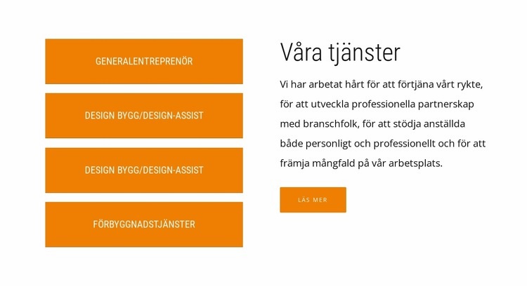 Text, knapp och rutnätsrepeater Hemsidedesign