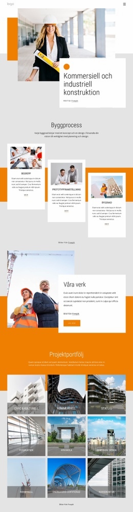 Kommersiell Och Industriell Konstruktion - HTML-Sidmall