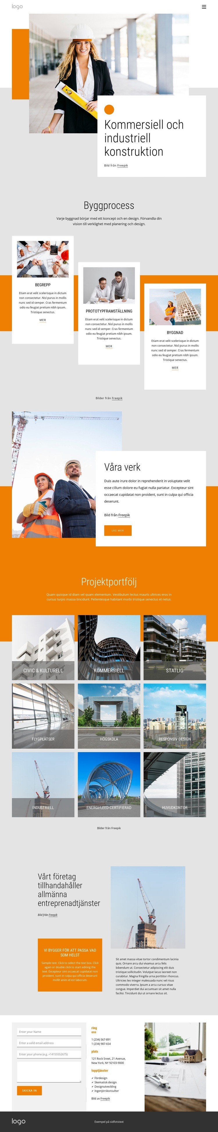 Kommersiell och industriell konstruktion HTML-mall