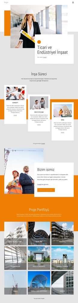 Ticari Ve Endüstriyel Inşaat - Özel WordPress Teması