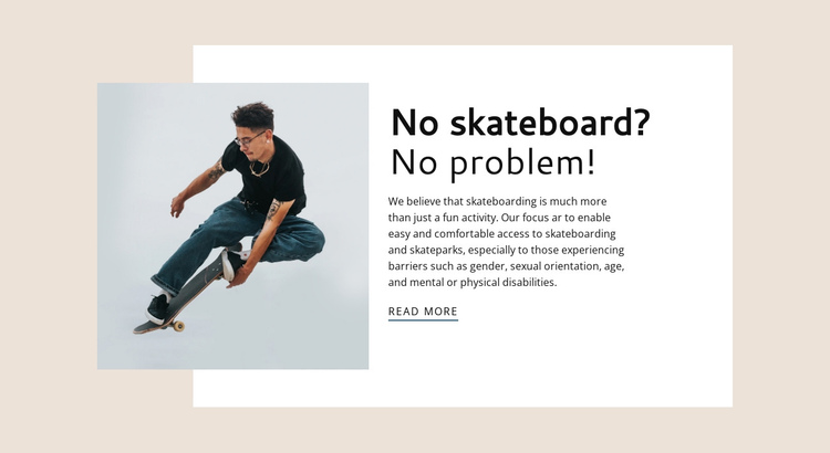 Sport skateboard club One Page Template