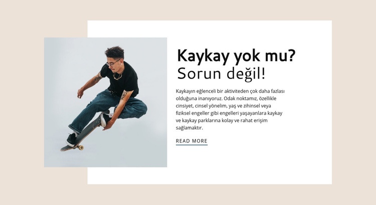 Spor kaykay kulübü Web Sitesi Mockup'ı