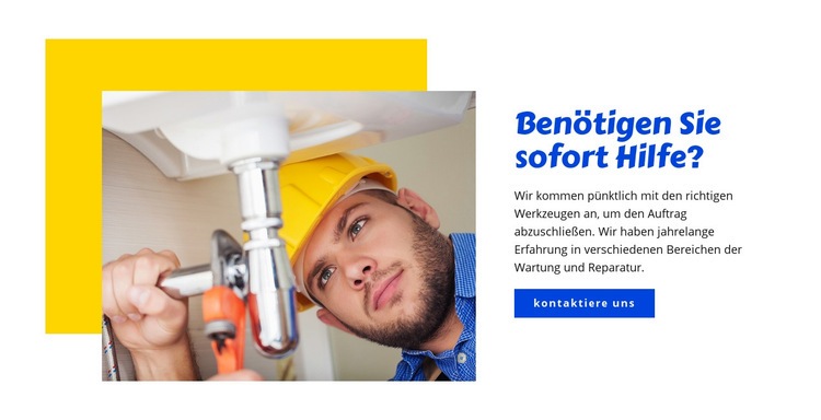 Sanitär-Dienstleistungen für Ihr Zuhause Eine Seitenvorlage